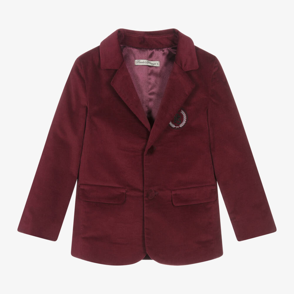 Piccola Speranza-Boys Velvet Burgundy Blazer | Childrensalon Outlet