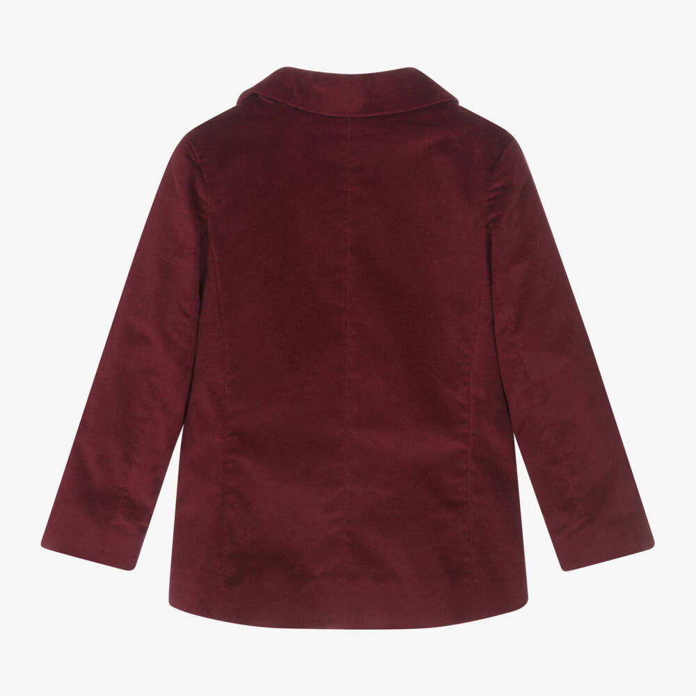 بيكولا سبيرانزا-جاكيت بليزر مخمل لون أحمر بورغندي للأولاد | Childrensalon Outlet