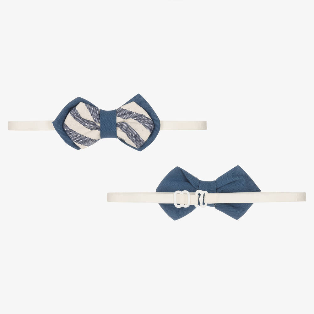 Piccola Speranza-Boys White & Blue Stripe Shorts Set | Childrensalon Outlet