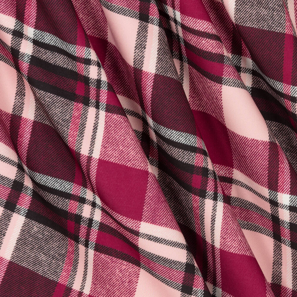 Piccola Speranza-فستان جيرسي تويل تارتان لون أحمر برغندي وأسود | Childrensalon Outlet