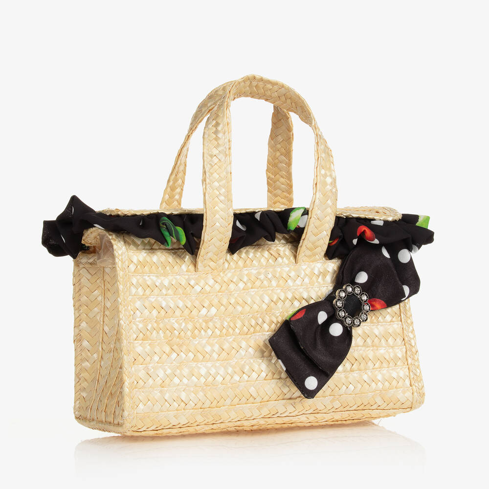 Piccola Speranza-Girls Beige & Black Handbag (21cm) | Childrensalon Outlet