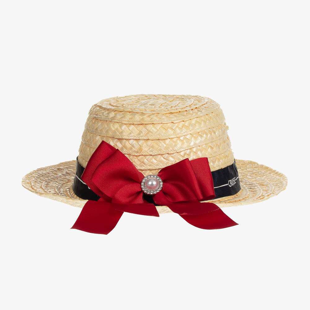 Piccola Speranza-Бежевая соломенная шляпка | Childrensalon Outlet