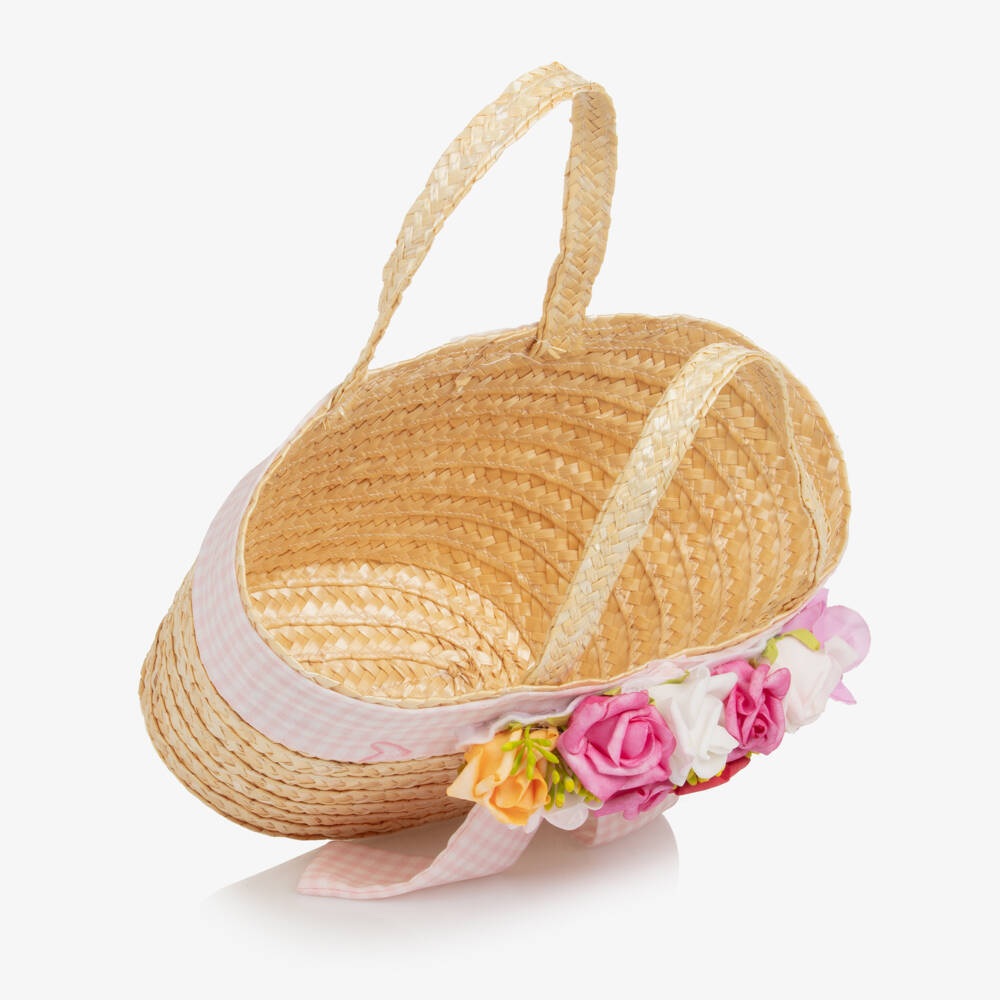 Piccola Speranza-Girls Beige Woven Straw Tote | Childrensalon Outlet