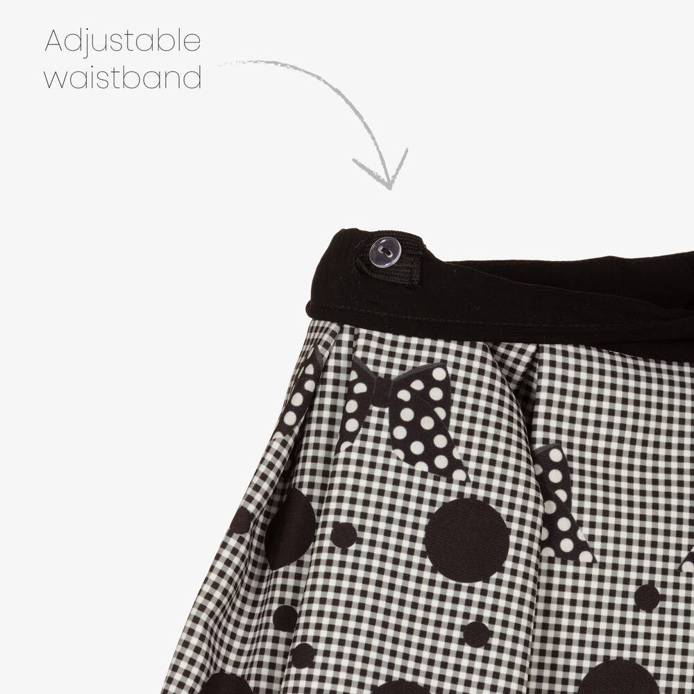 Piccola Speranza - Girls Black Check & Spot Skirt