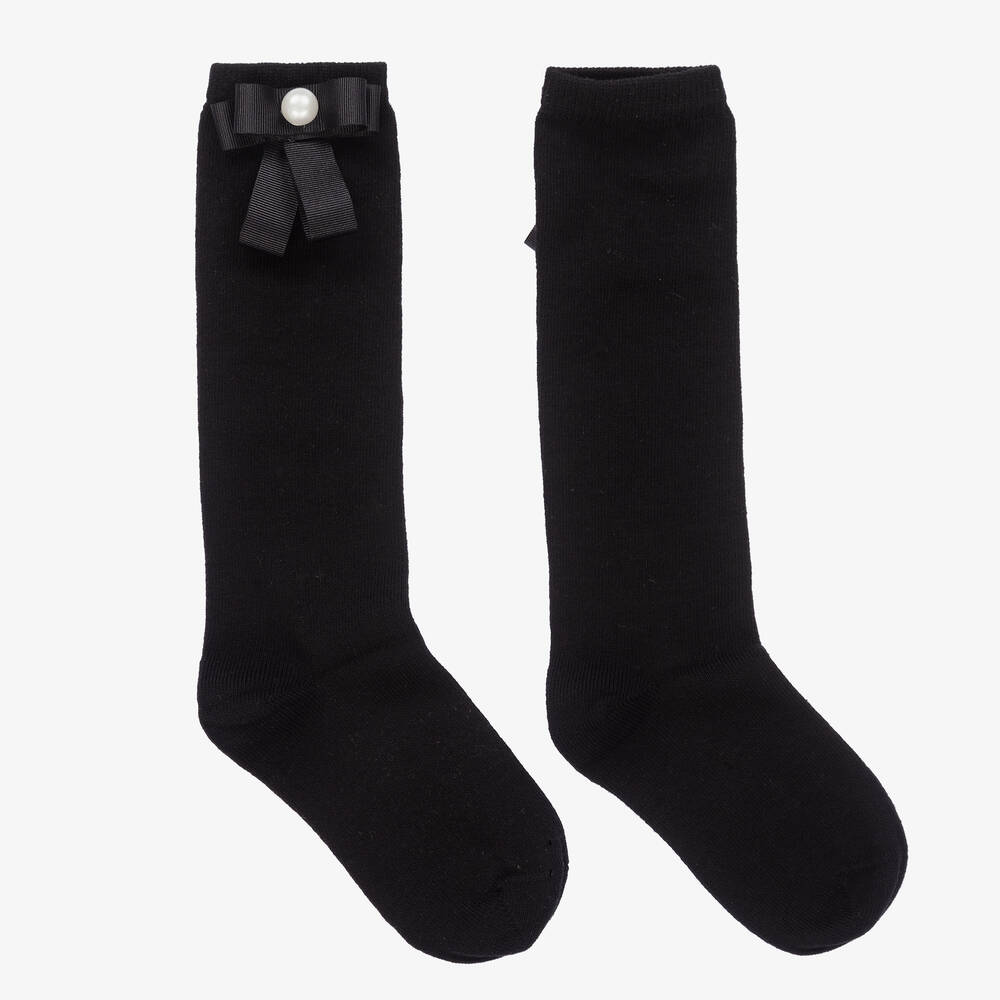 Piccola Speranza - Черные хлопковые носки для девочек | Childrensalon