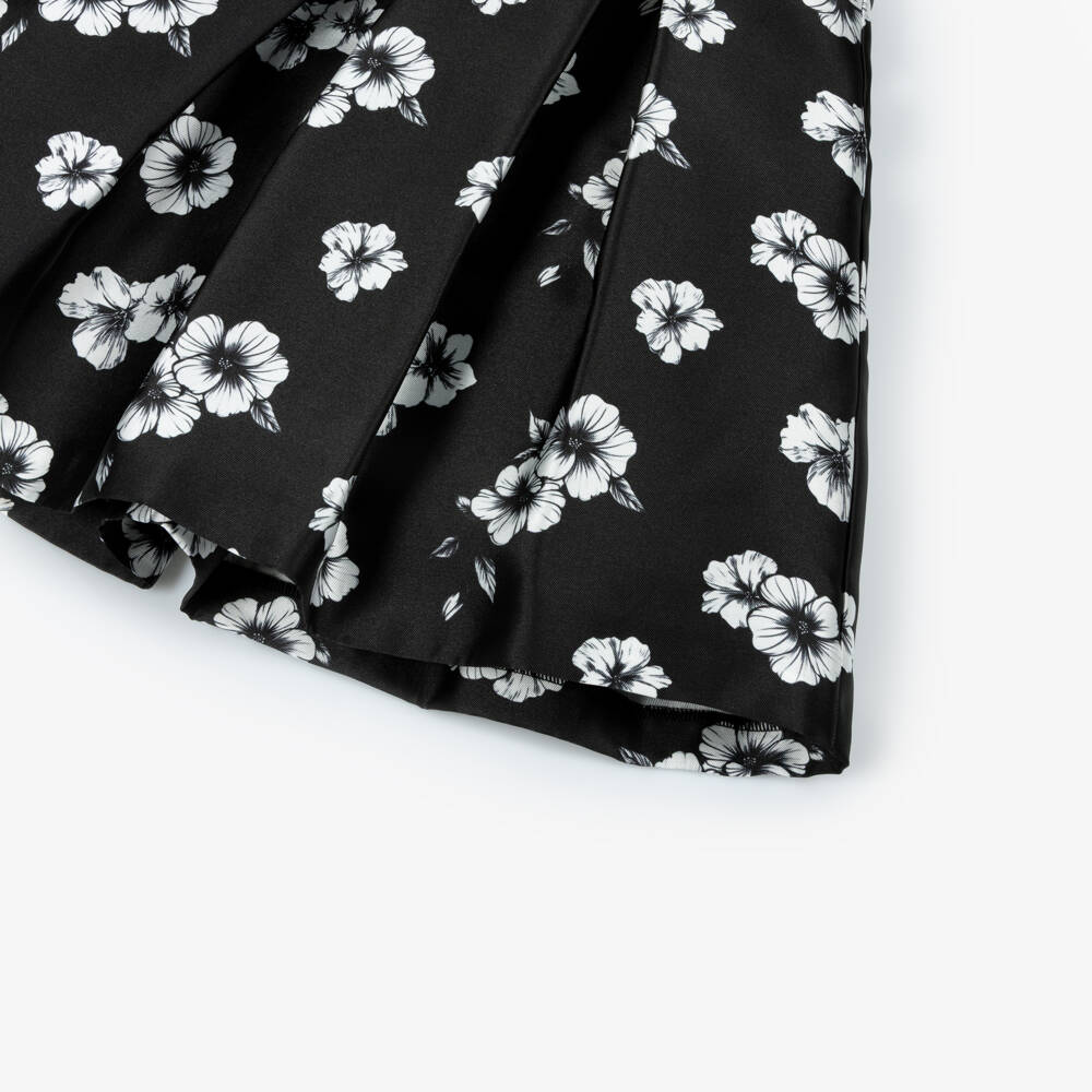 Piccola Speranza-Girls Black Floral Satin Dress | Childrensalon Outlet