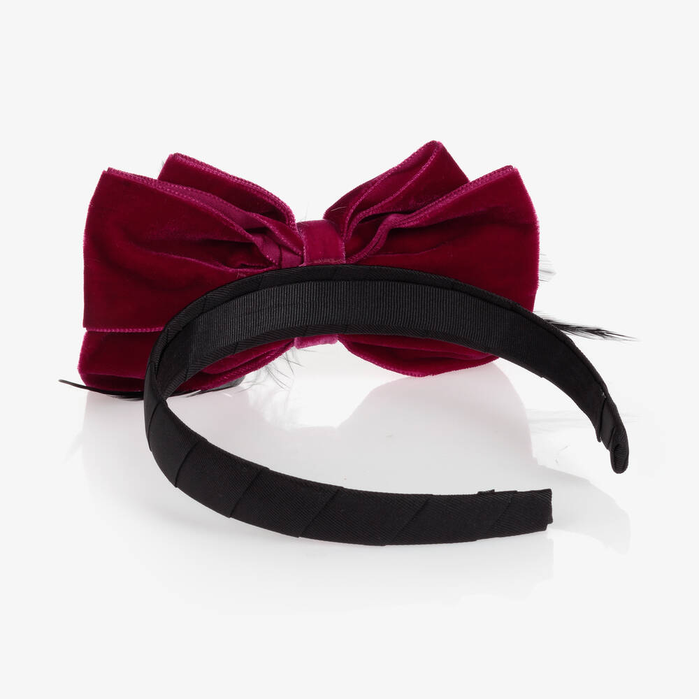 Piccola Speranza-Girls Black & Pink Hairband | Childrensalon Outlet