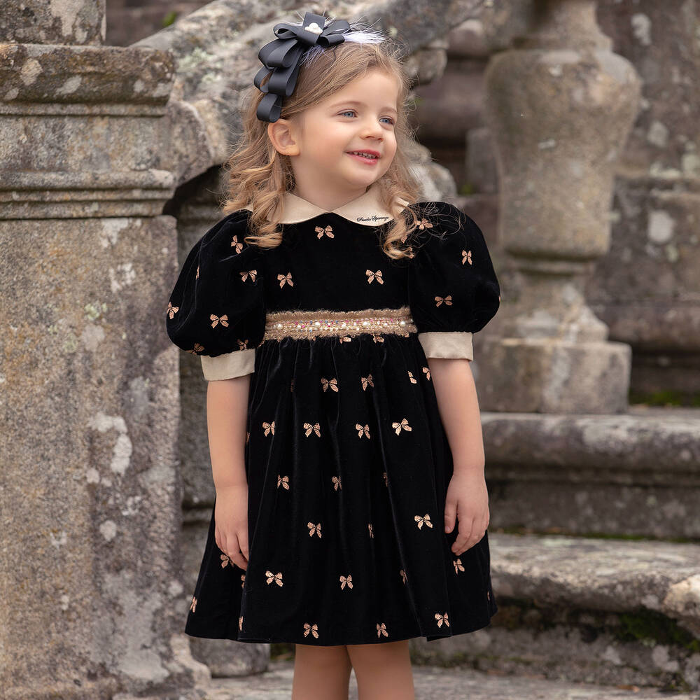 Baby girl best sale black velvet dress