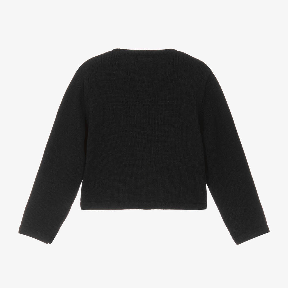Piccola Speranza-Черный шерстяной кардиган | Childrensalon Outlet