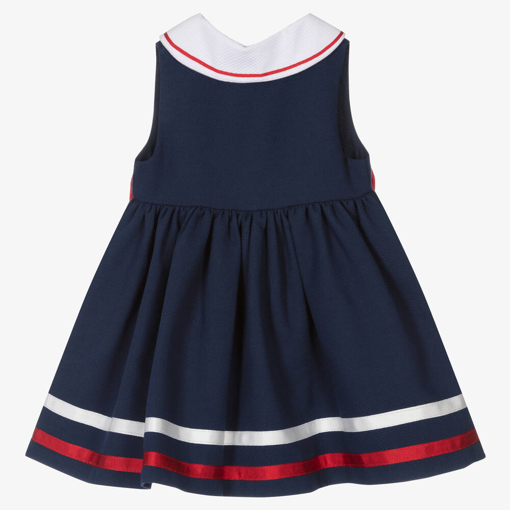 Piccola Speranza-فستان قطن لون كحلي | Childrensalon Outlet