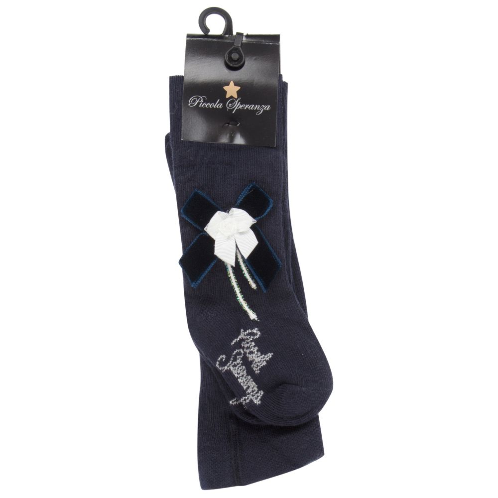 بيكولا سبيرانزا-Girls Blue Cotton Tights | Childrensalon Outlet