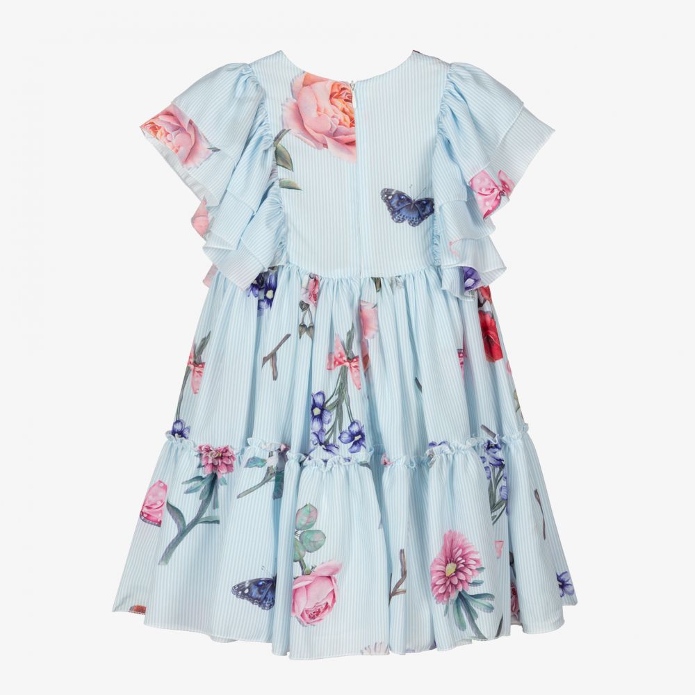 Piccola Speranza-Голубое платье с цветами для девочек | Childrensalon Outlet