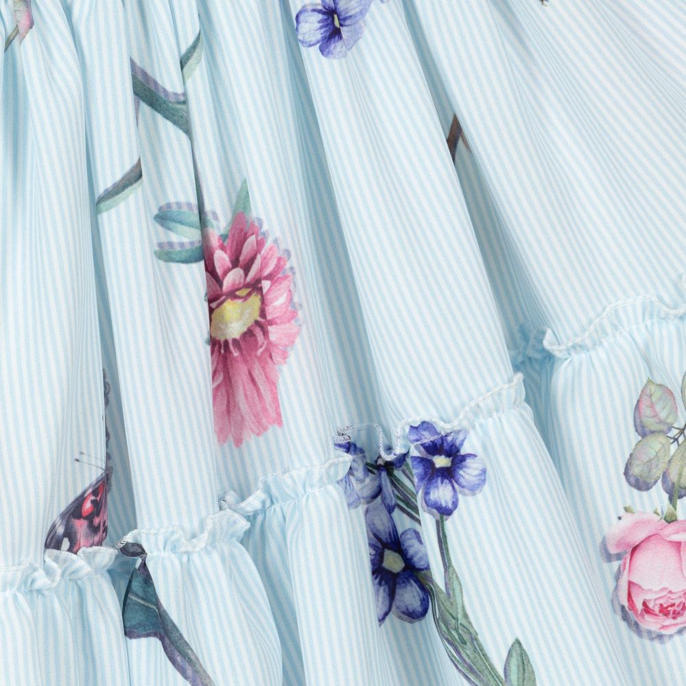 Piccola Speranza-Голубое платье с цветами для девочек | Childrensalon Outlet