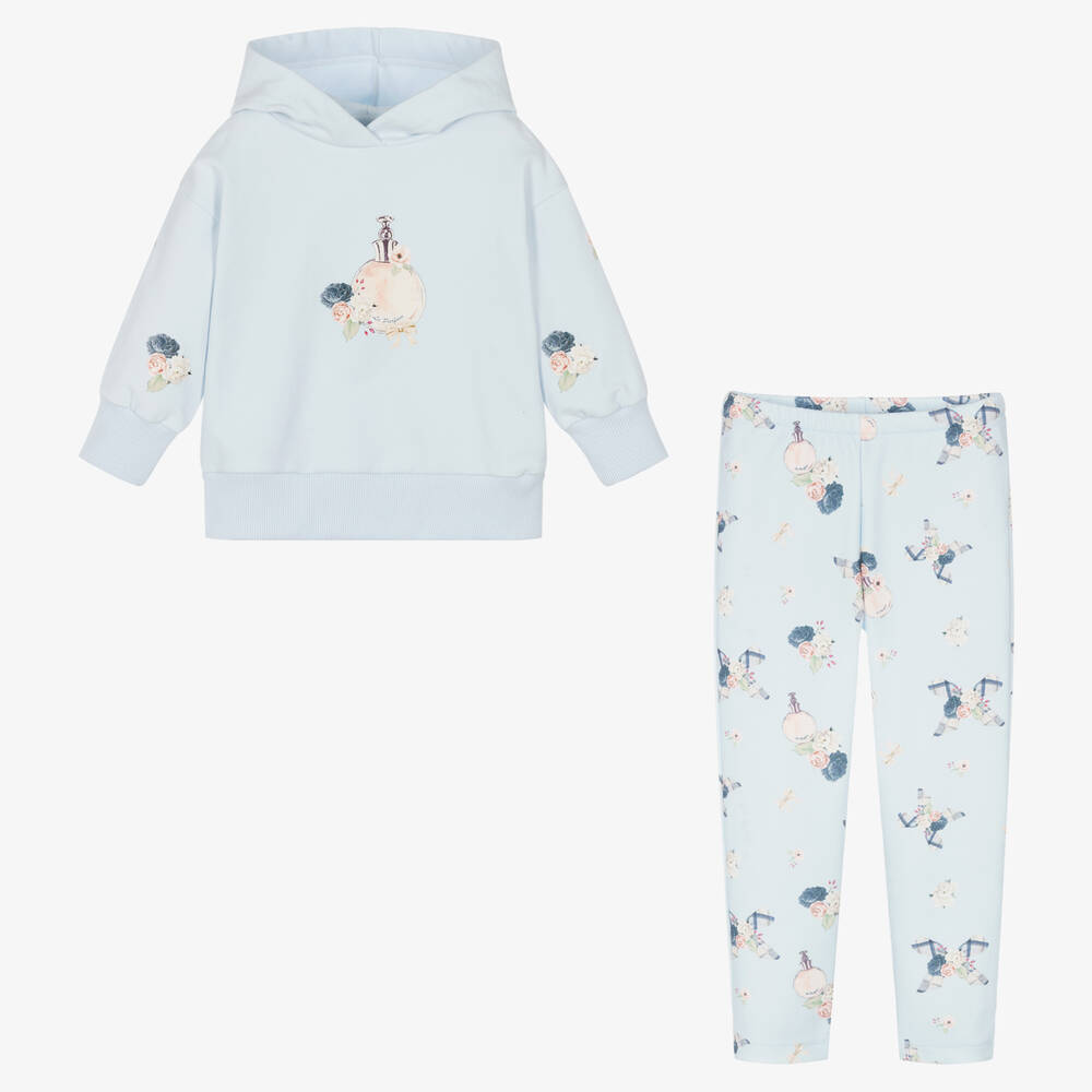 Piccola Speranza-Girls Blue Perfume Bottle Leggings Set | Childrensalon Outlet