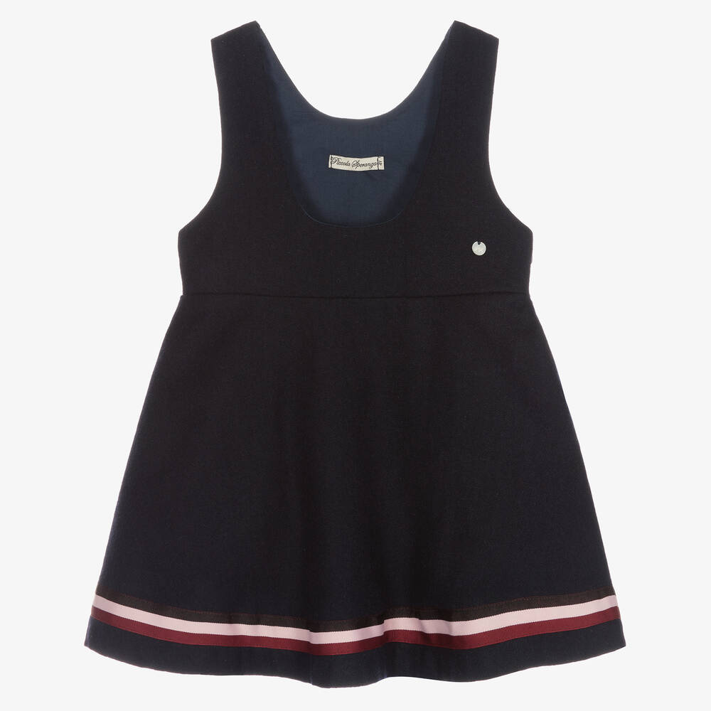 Piccola Speranza - Girls Blue Pinafore Dress | Childrensalon