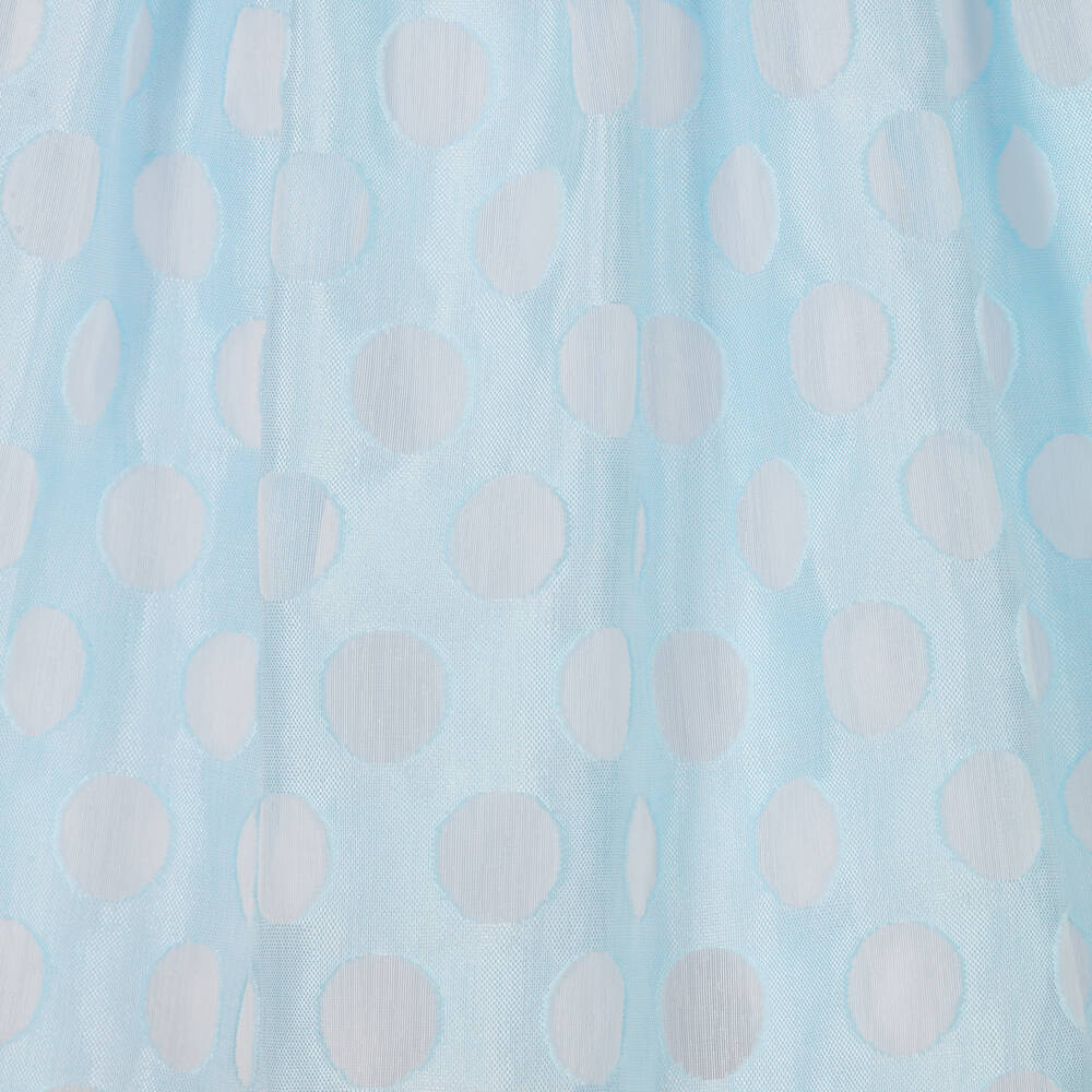 Piccola Speranza-Girls Blue Polka Dot Dress | Childrensalon Outlet