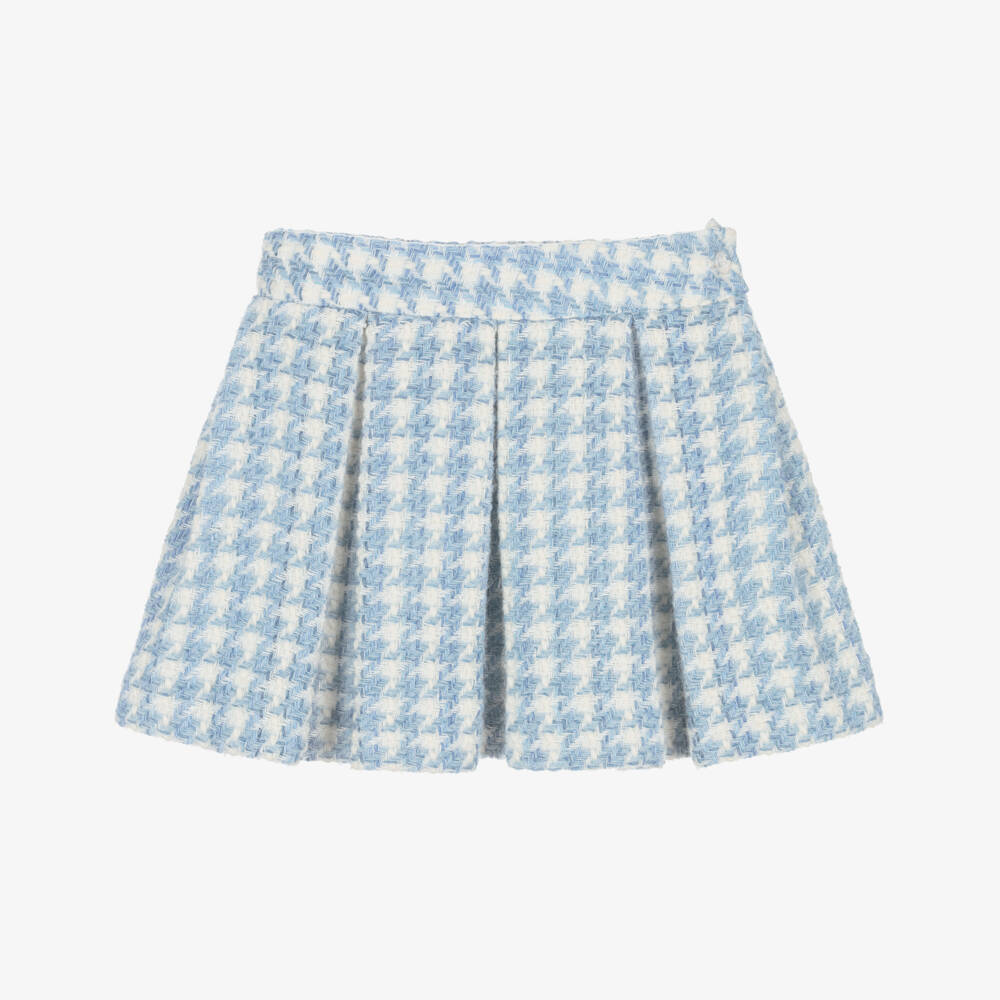Piccola Speranza-Girls Blue Wool Pleated Skirt | Childrensalon Outlet