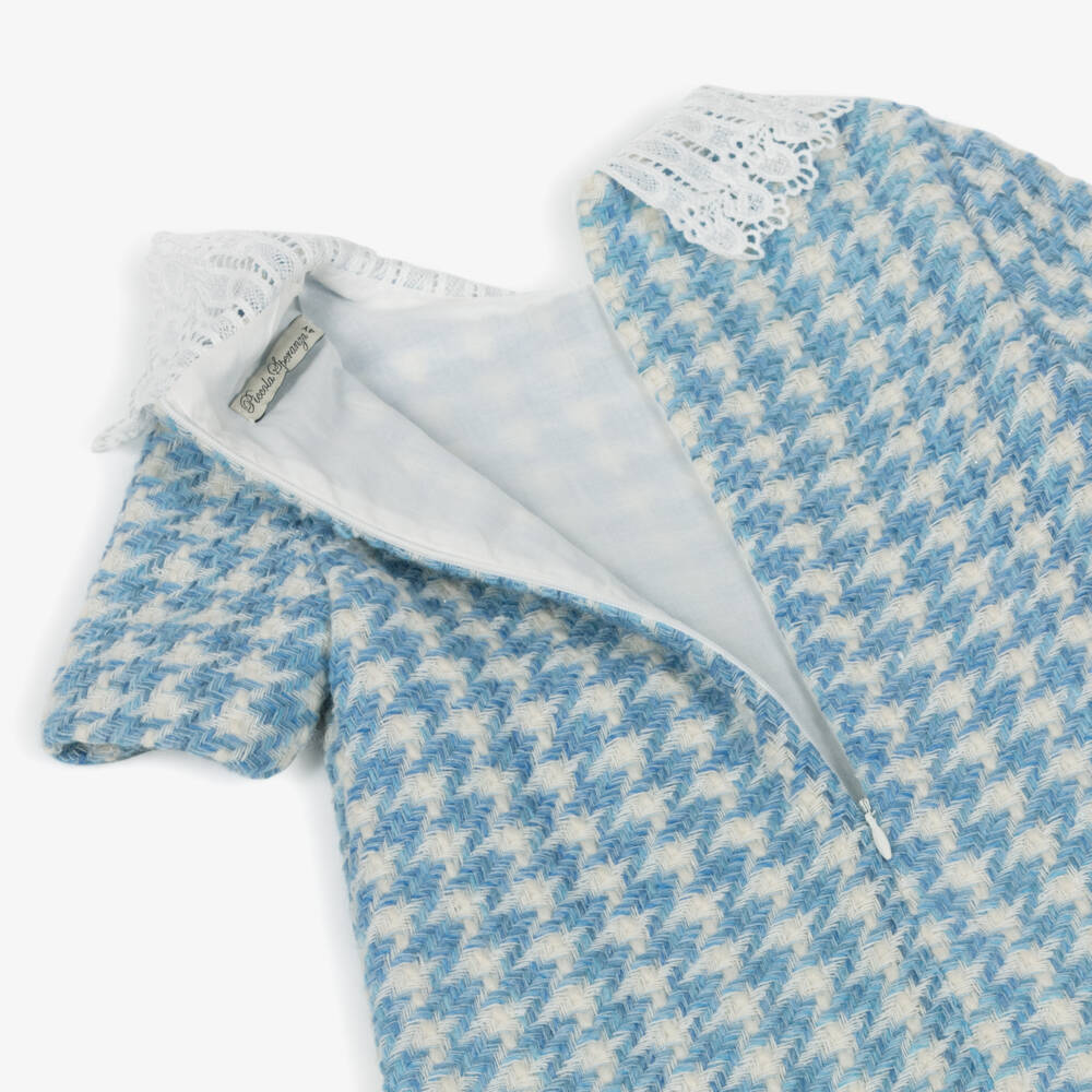 Piccola Speranza-فستان صوف تويد أزرق للبنات | Childrensalon Outlet