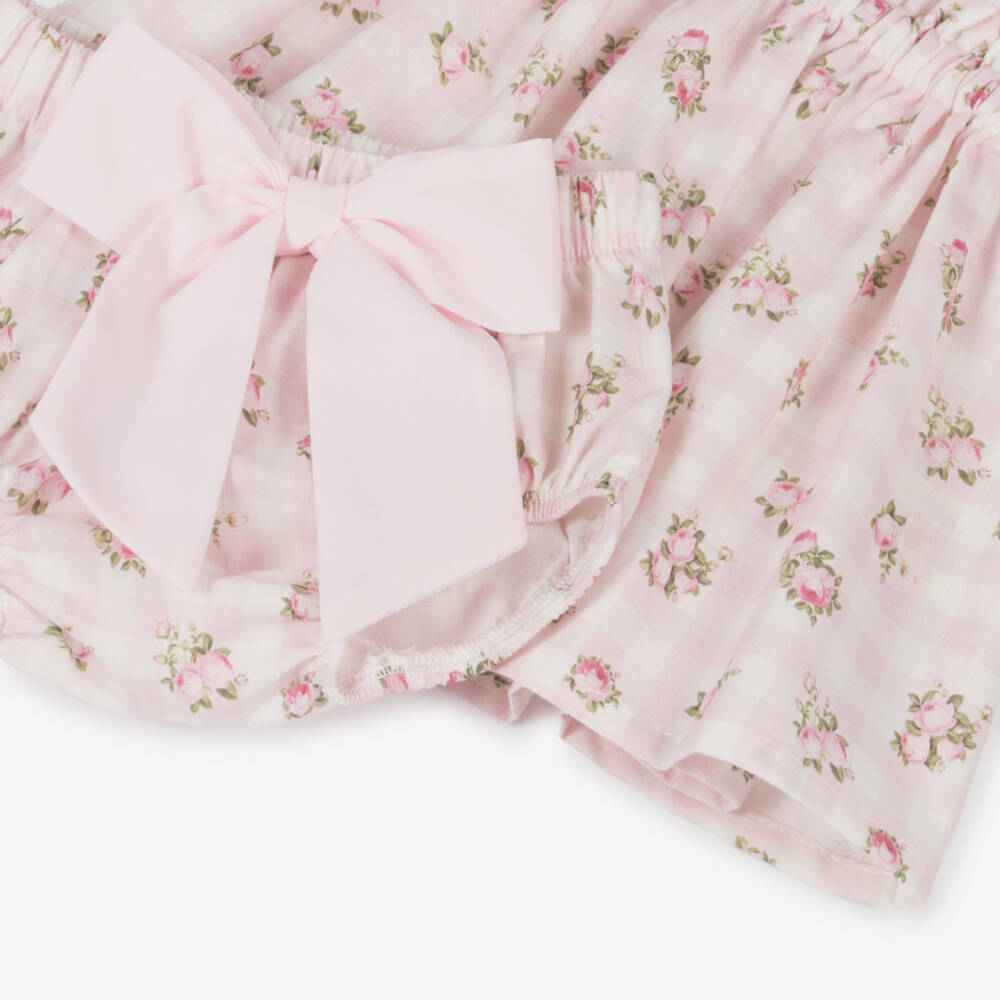 Piccola Speranza-Girls Blush Bloom Cotton Ensemble | Childrensalon Outlet