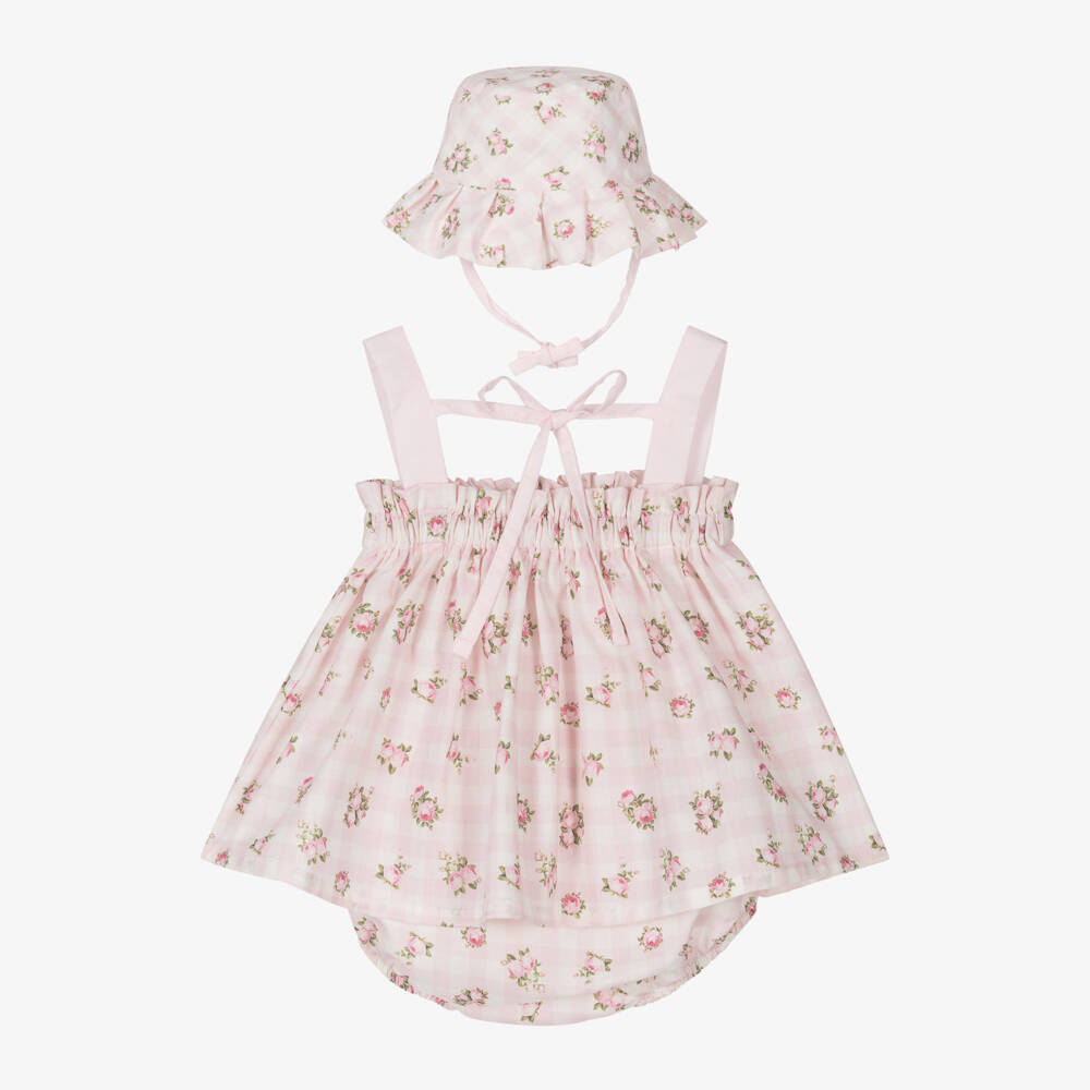 Piccola Speranza-Girls Blush Bloom Cotton Ensemble | Childrensalon Outlet