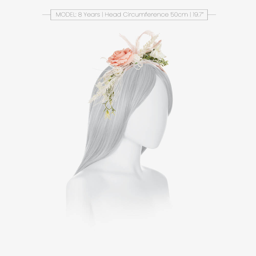 Piccola Speranza-Girls Blush Bloom Satin Headband | Childrensalon Outlet