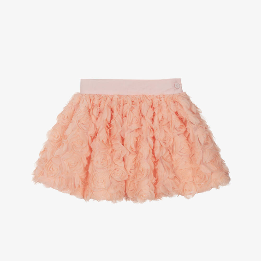 Piccola Speranza-Girls Blush Tulle Rose Skirt | Childrensalon Outlet