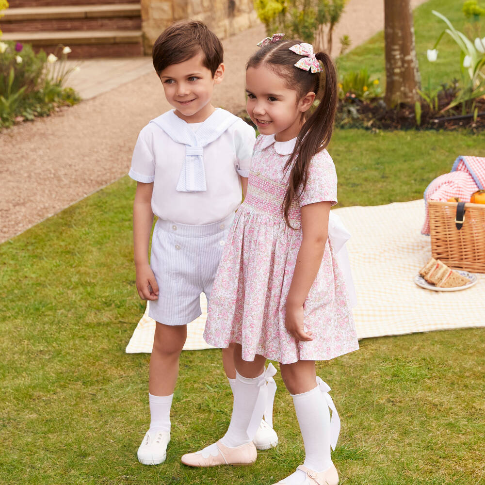 Piccola Speranza-Girls' Charming Cotton Floral Frock | Childrensalon Outlet