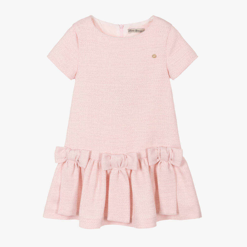 Piccola Speranza-Girls Charming Pink Bow Frock | Childrensalon Outlet