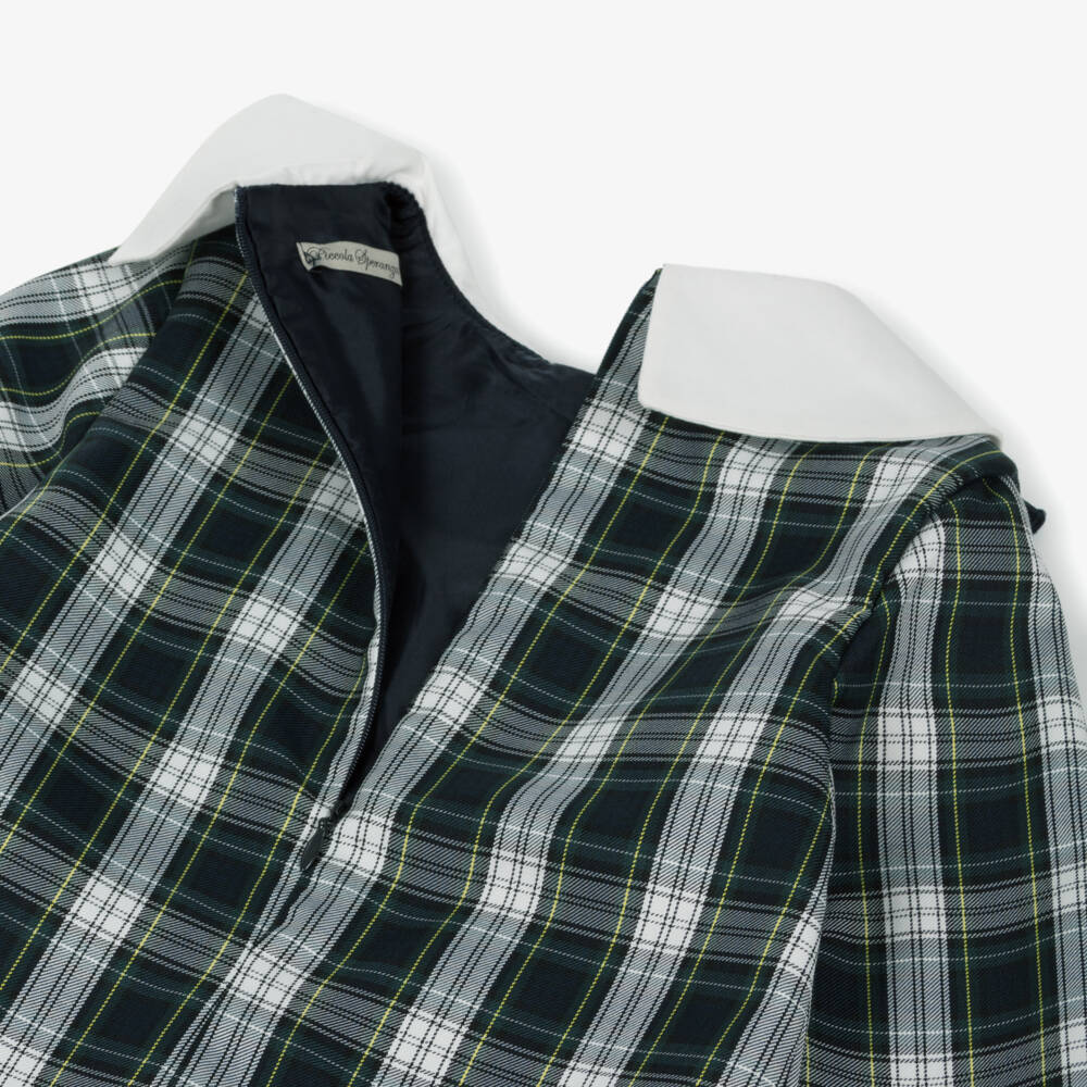 Piccola Speranza-Girls Classic Navy Tartan Dress | Childrensalon Outlet