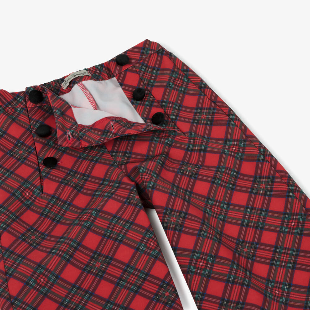 Piccola Speranza-Классические брюки в красную клетку для девочек | Childrensalon Outlet