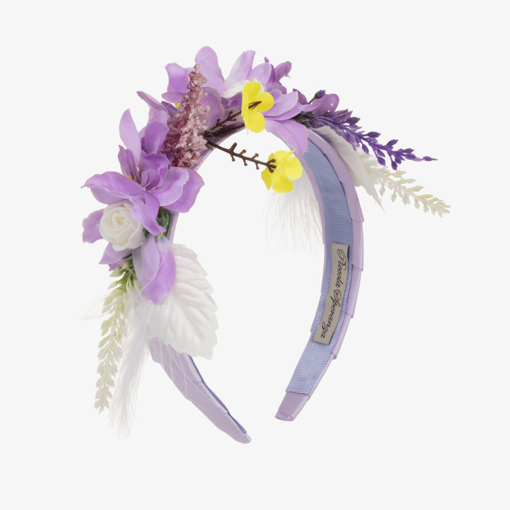Piccola Speranza-Girls Classic Violet Blossom Headband | Childrensalon Outlet