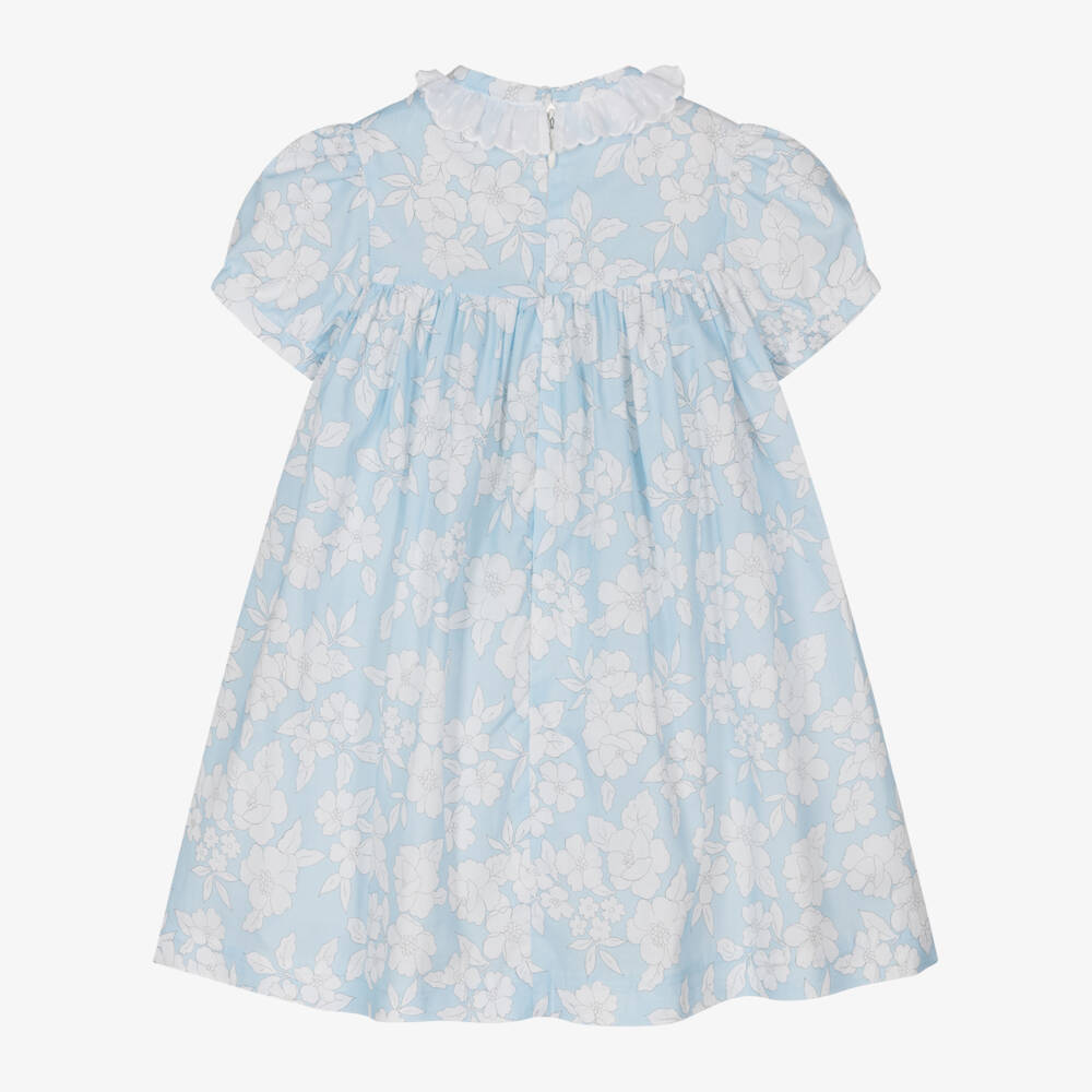 Piccola Speranza-فستان قطني أزرق مزهر للبنات | Childrensalon Outlet