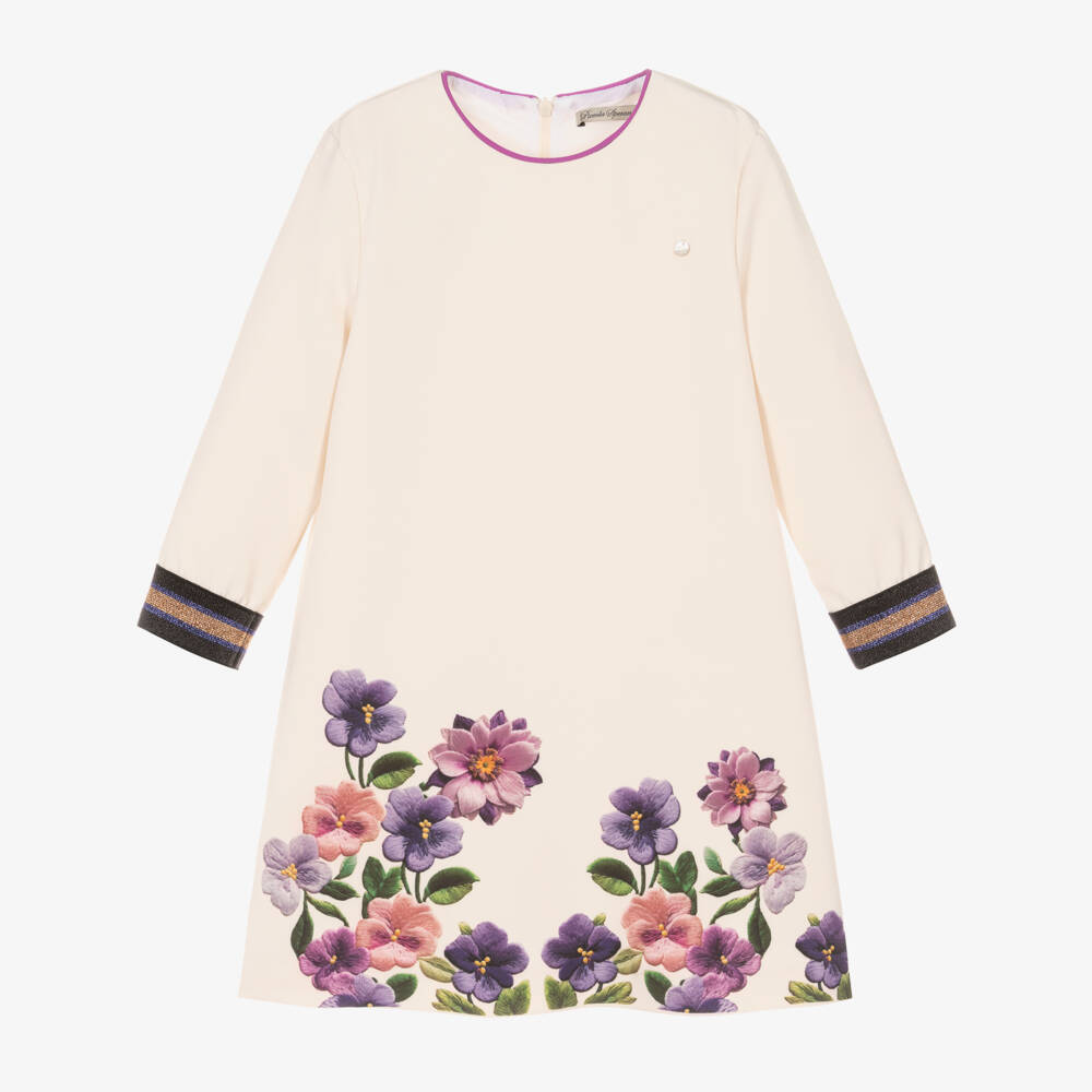 Piccola Speranza-فستان بطبعة ورود لون عاجي | Childrensalon Outlet