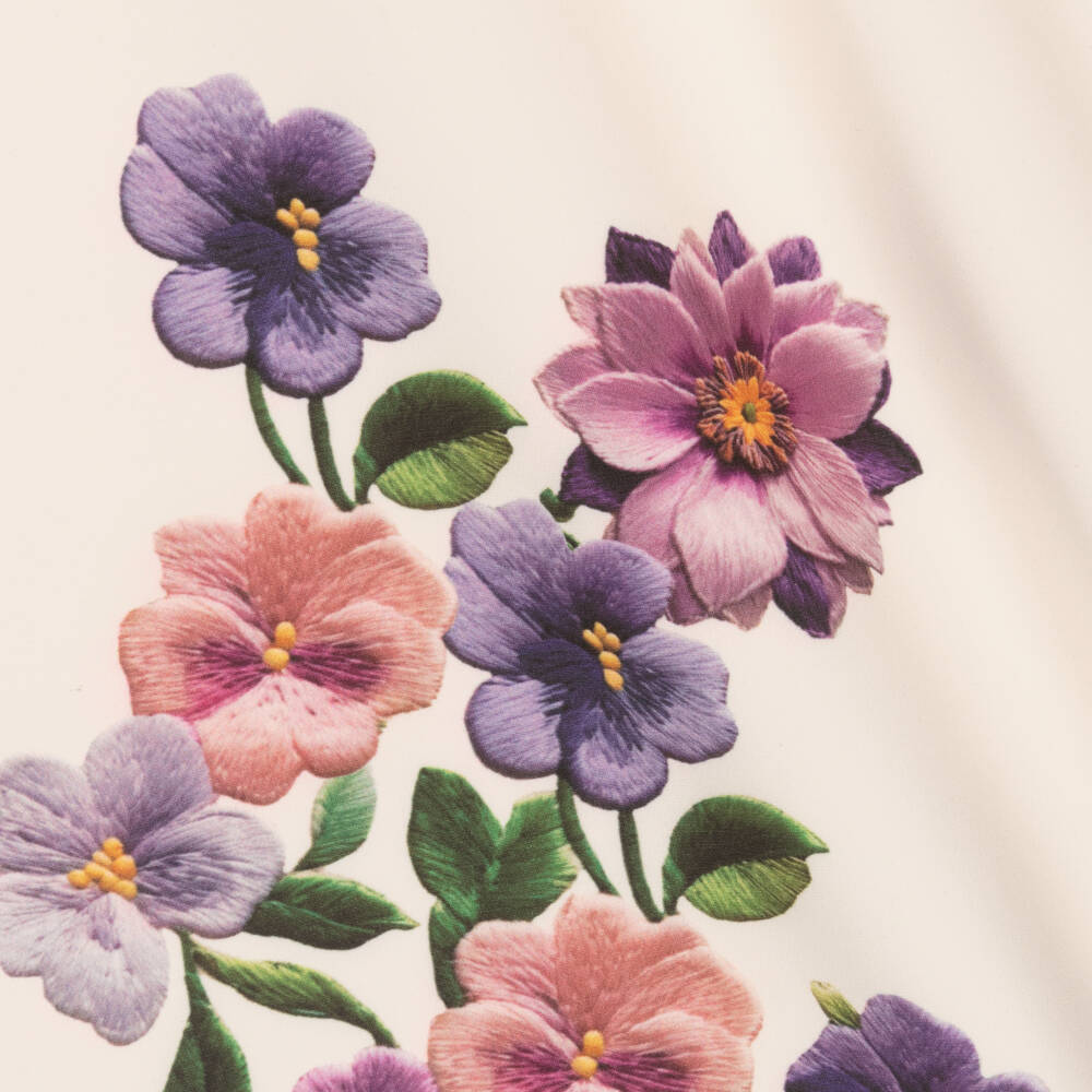 Piccola Speranza-Girls Cream Floral Motif Dress | Childrensalon Outlet