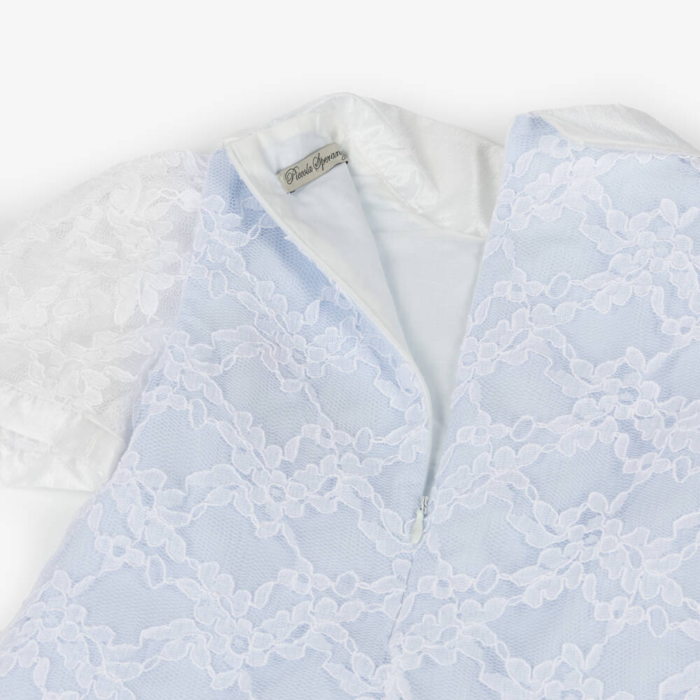 Piccola Speranza-Girls Elegant Blue Lace Frock | Childrensalon Outlet