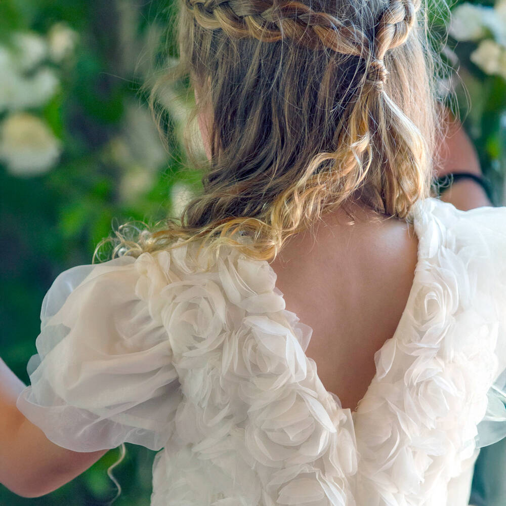 Piccola Speranza-فستان تول عاجي أنيق للبنات | Childrensalon Outlet