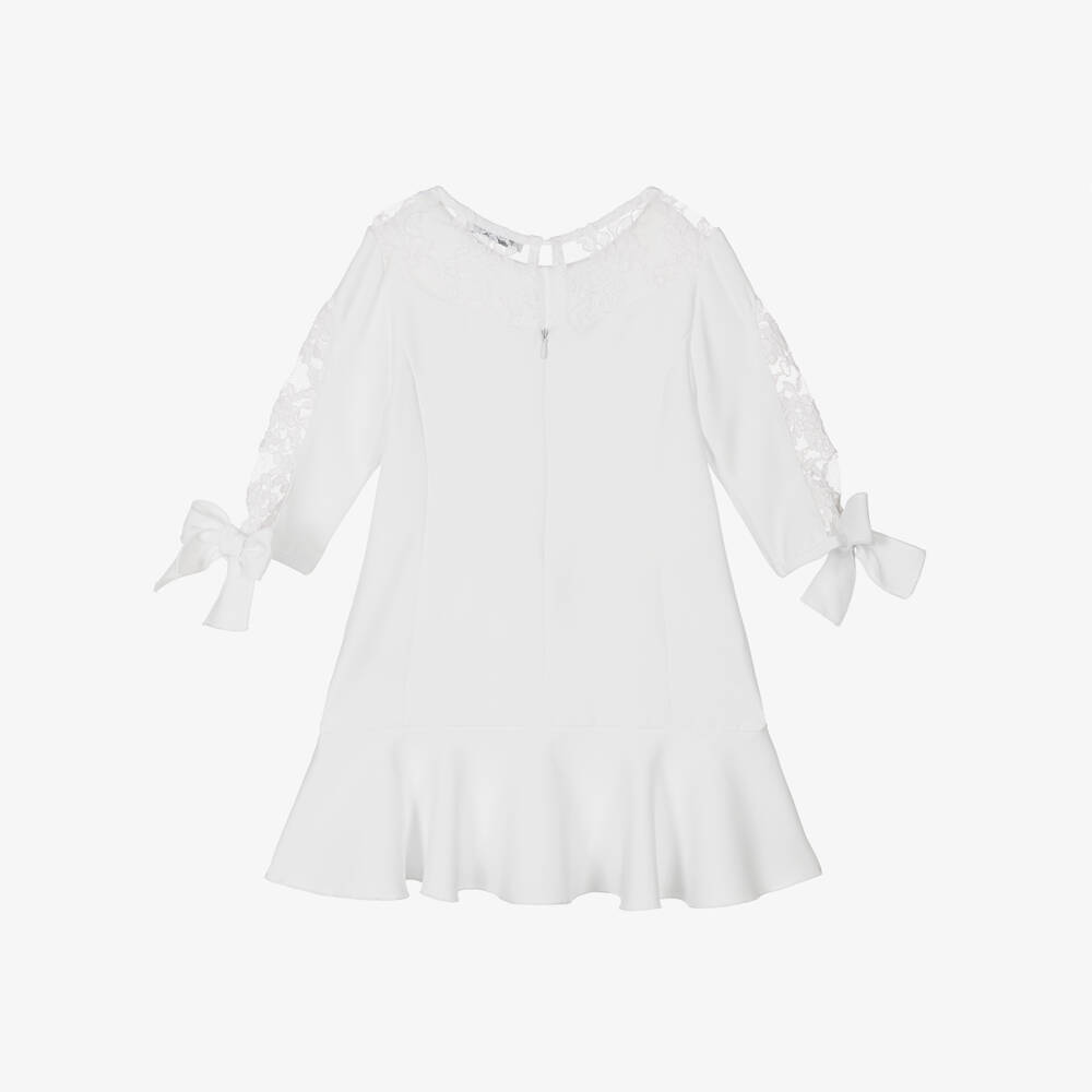 Piccola Speranza-Girls Elegant White Chiffon Dress | Childrensalon Outlet
