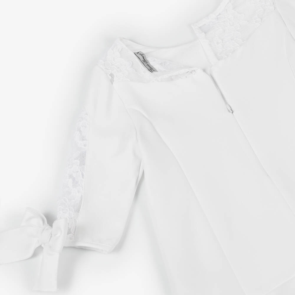 Piccola Speranza-Girls Elegant White Chiffon Dress | Childrensalon Outlet