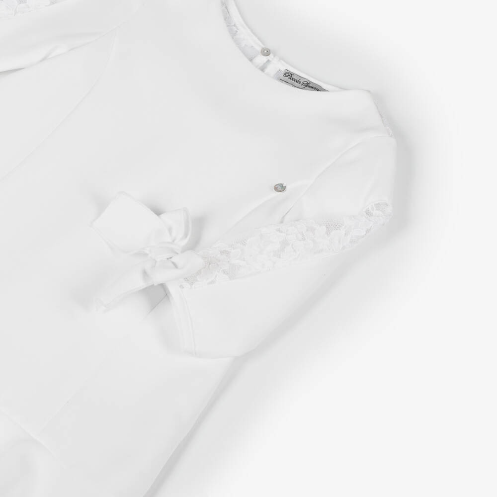 Piccola Speranza-Girls Elegant White Chiffon Dress | Childrensalon Outlet
