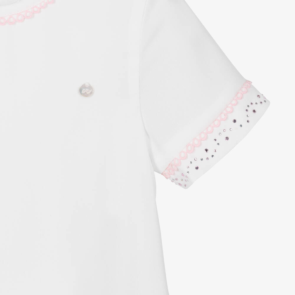 Piccola Speranza-بلوزة شيفون بيضاء أنيقة للبنات | Childrensalon Outlet