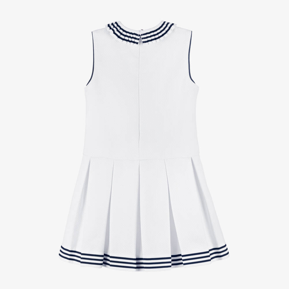 Piccola Speranza-فستان بحري أبيض أنيق للبنات | Childrensalon Outlet