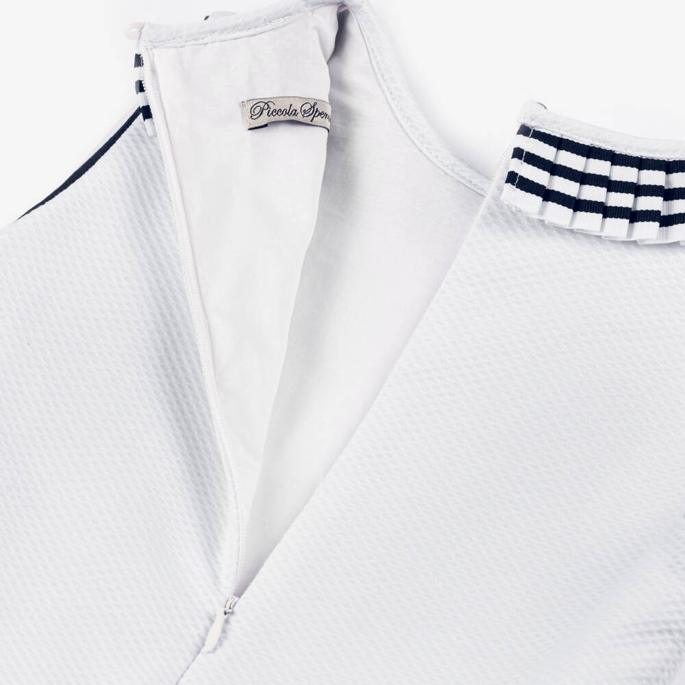 Piccola Speranza-فستان بحري أبيض أنيق للبنات | Childrensalon Outlet