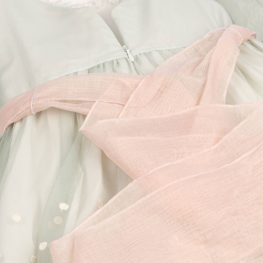 Piccola Speranza-فستان تول دانتيل زمردي للبنات | Childrensalon Outlet