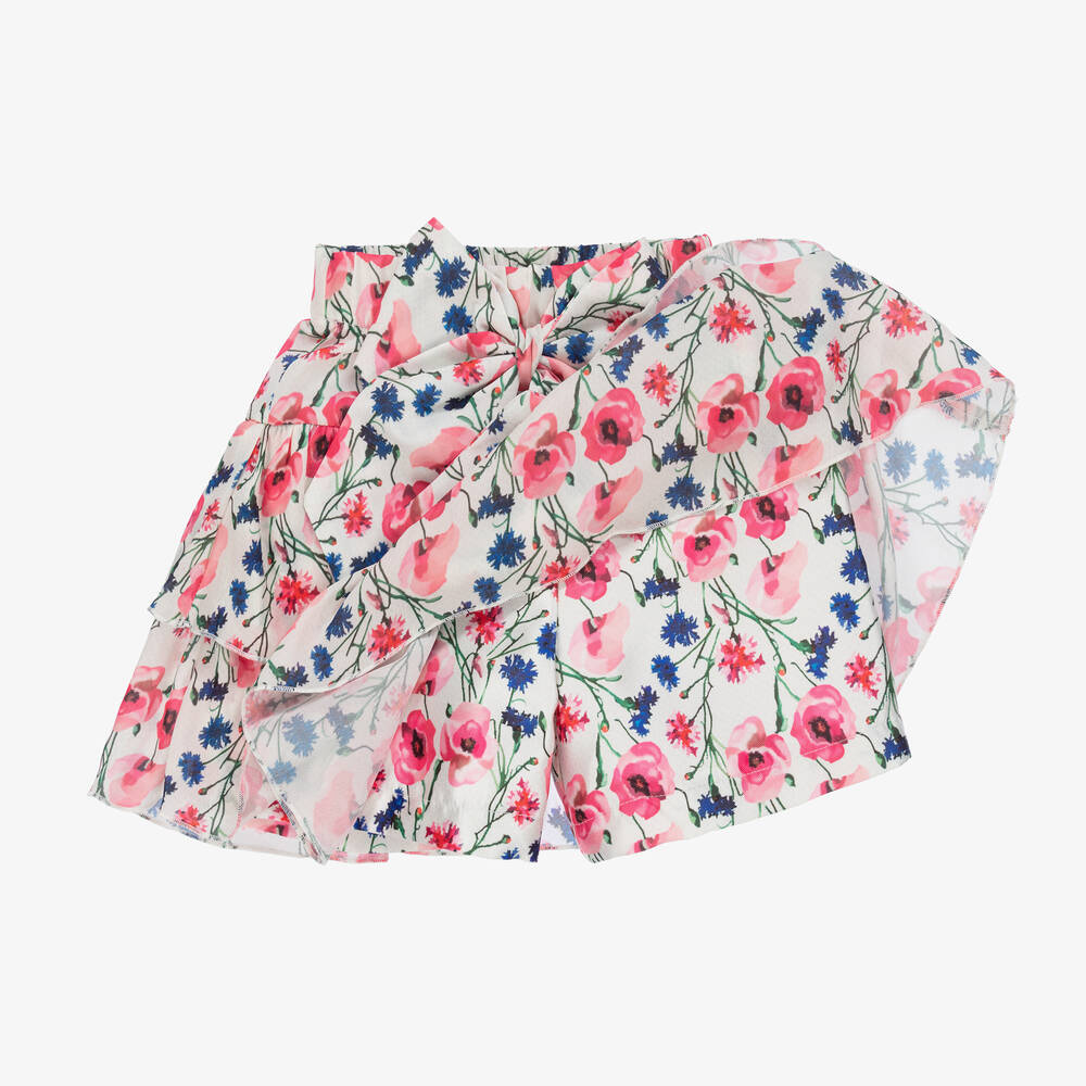 Piccola Speranza-Шорты из атласа и крепа в цветочек | Childrensalon Outlet
