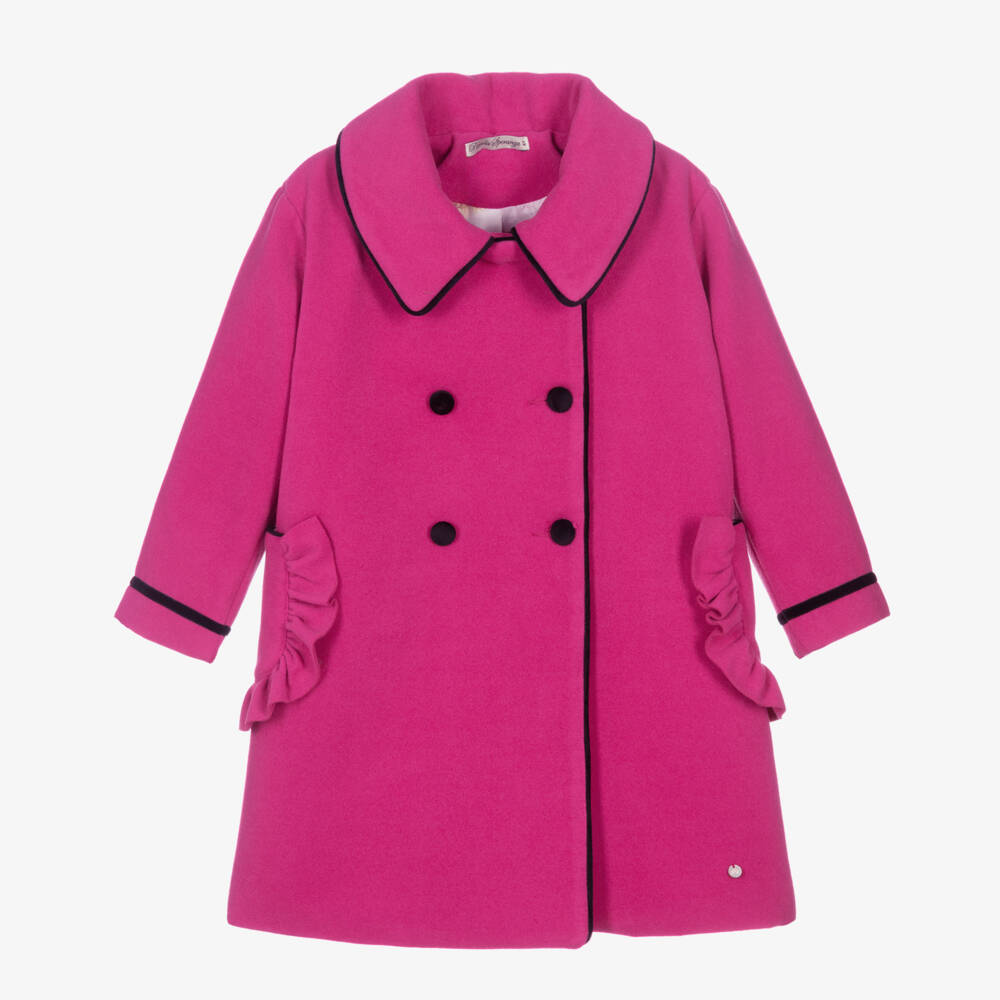 Piccola Speranza-Girls Fuchsia Wool Blend Coat | Childrensalon Outlet