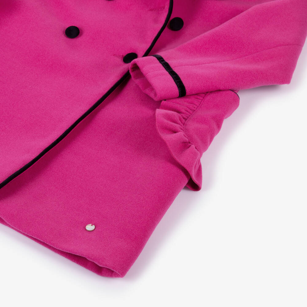 Piccola Speranza-معطف مزيج صوف لون زهري فوشيا للبنات | Childrensalon Outlet