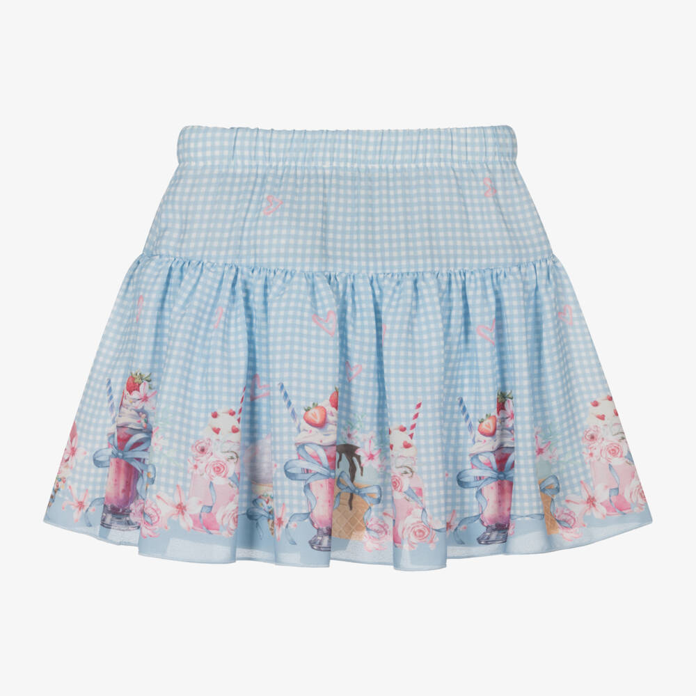 Piccola Speranza-Girls Gingham Chiffon Skirt-Shorts Delight | Childrensalon Outlet