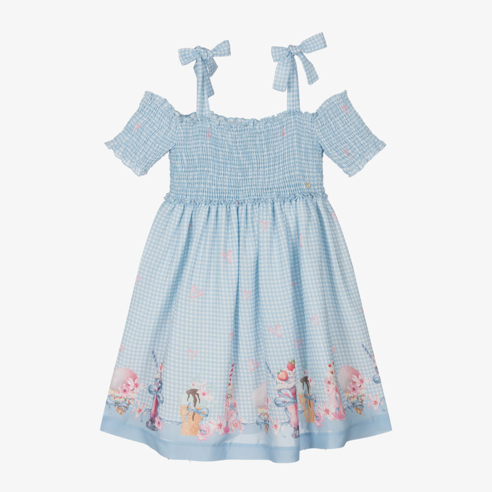 Piccola Speranza-فستان شيفون بنقشة المربعات للبنات | Childrensalon Outlet