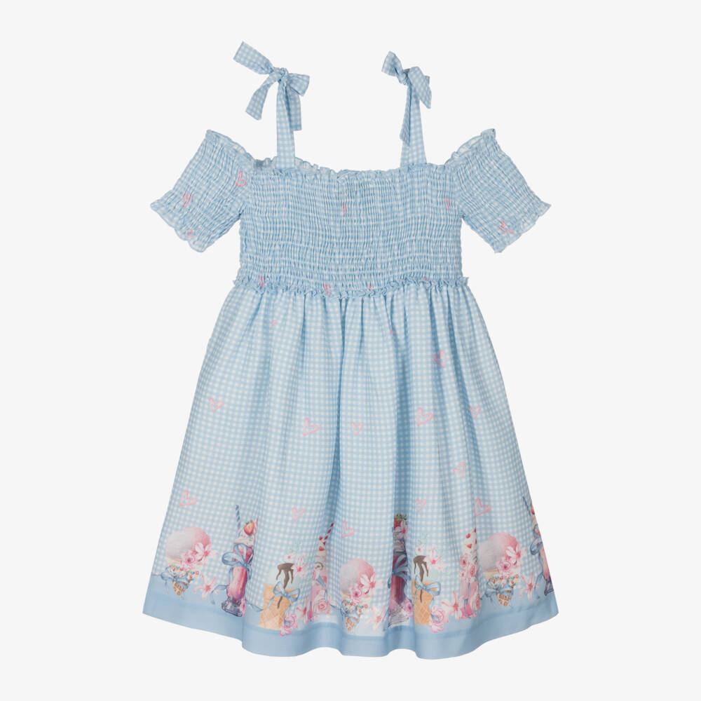 Piccola Speranza-فستان شيفون بنقشة المربعات للبنات | Childrensalon Outlet