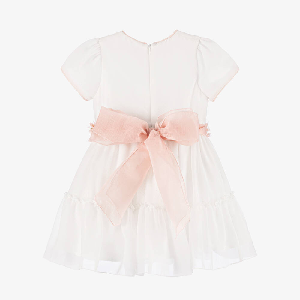Piccola Speranza-Girls Glittery Floral Sash Dress | Childrensalon Outlet